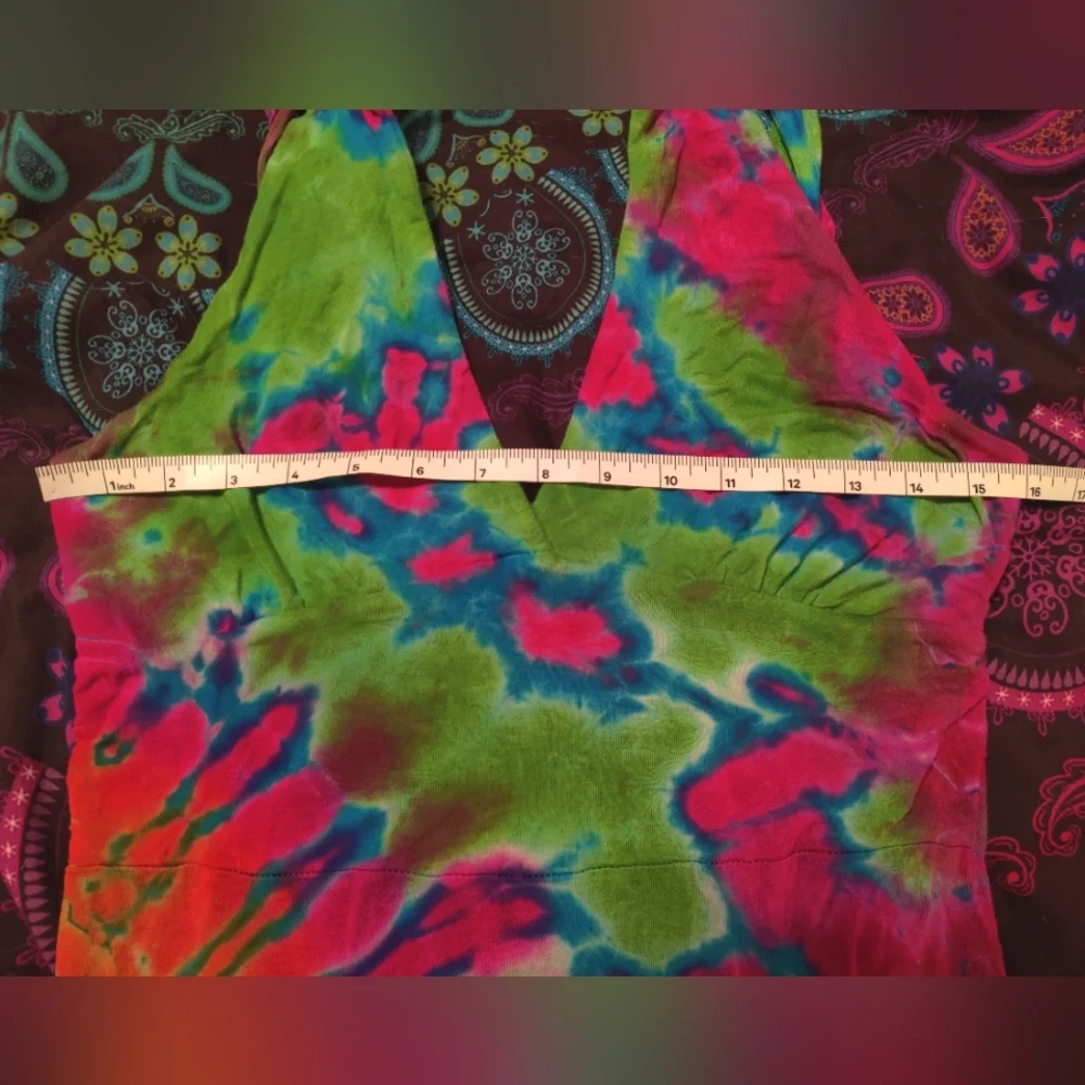 Rainbow Sunburst Tie-dye Empire Maxi Dress - Picture 7 of 8